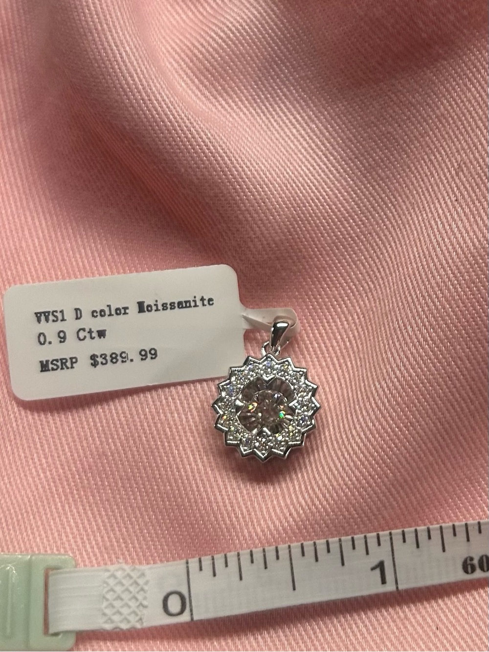 Moissanite Starburst Pendant - Sterling Silver